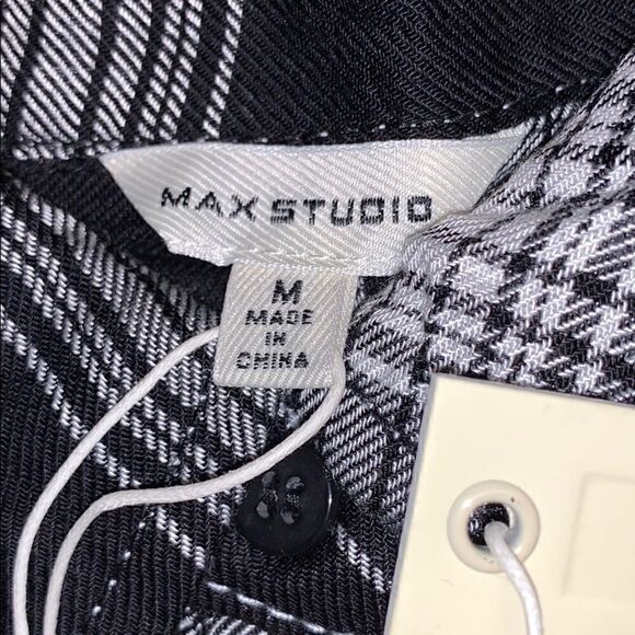 đ
șnwt Max Studio plaidâbutton shirt dress sz medium - Picture 4 of 7